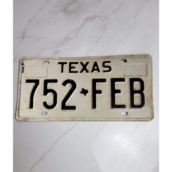 Art Vintage Texas Vehicle License Plate No Expiration Date Sticker Poshmark